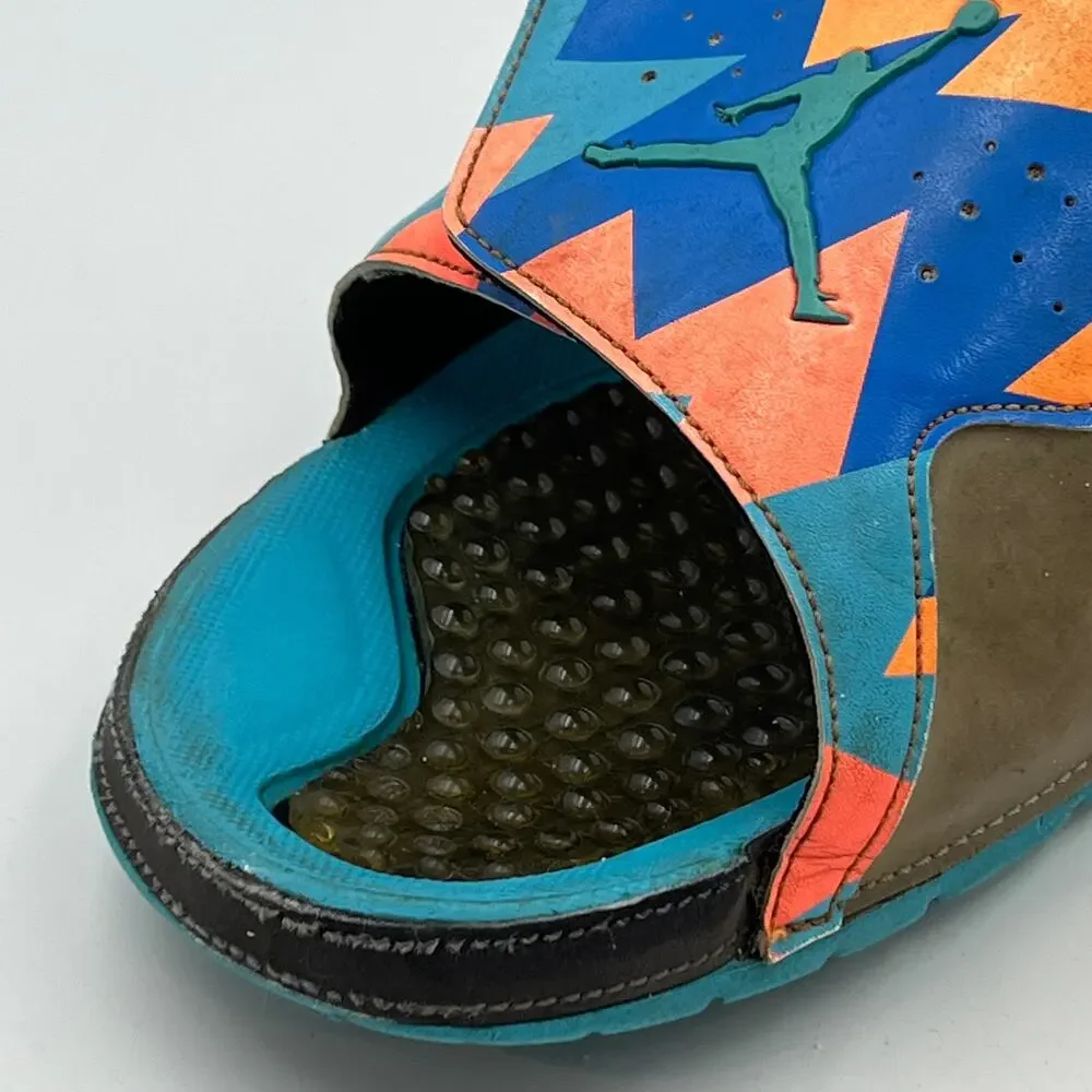 Air Jordan Hydro 7 Retro Slide Sandals Dark Grey Blue Turquoise